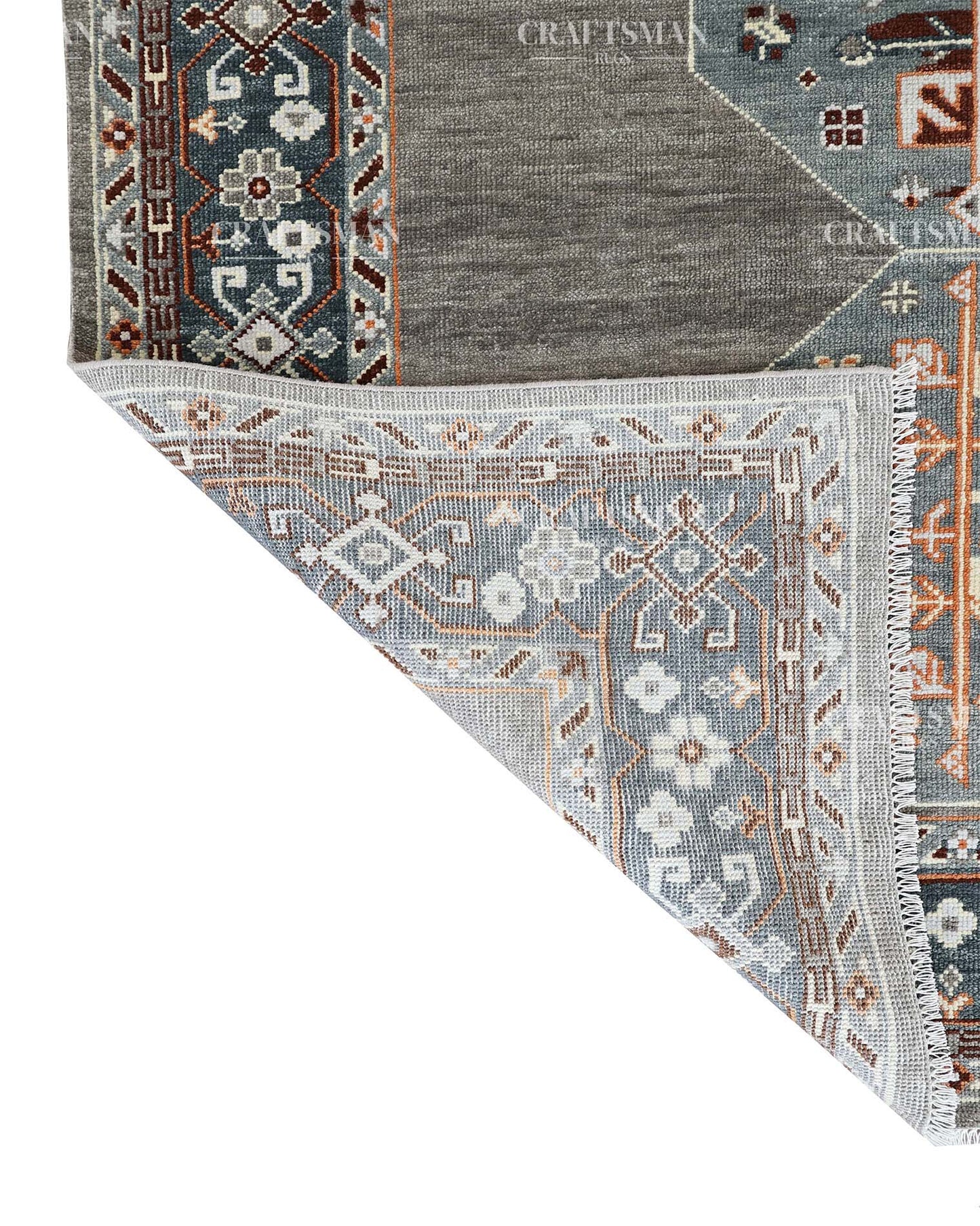 Veyra Wool Hand-Knotted Oushak-Inspired Rug