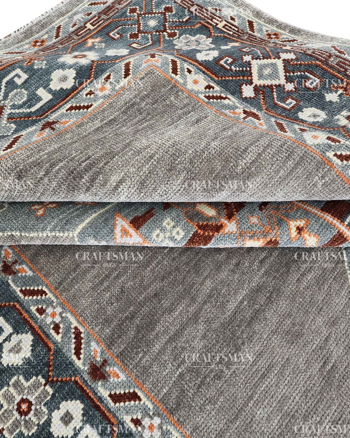 Veyra Wool Hand-Knotted Oushak-Inspired Rug