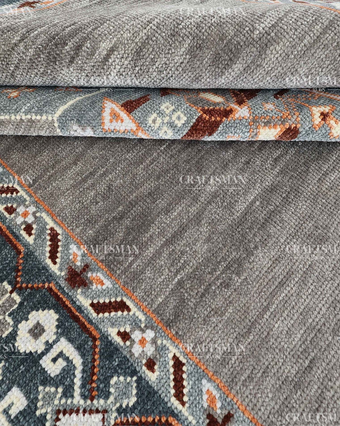 Veyra Wool Hand-Knotted Oushak-Inspired Rug