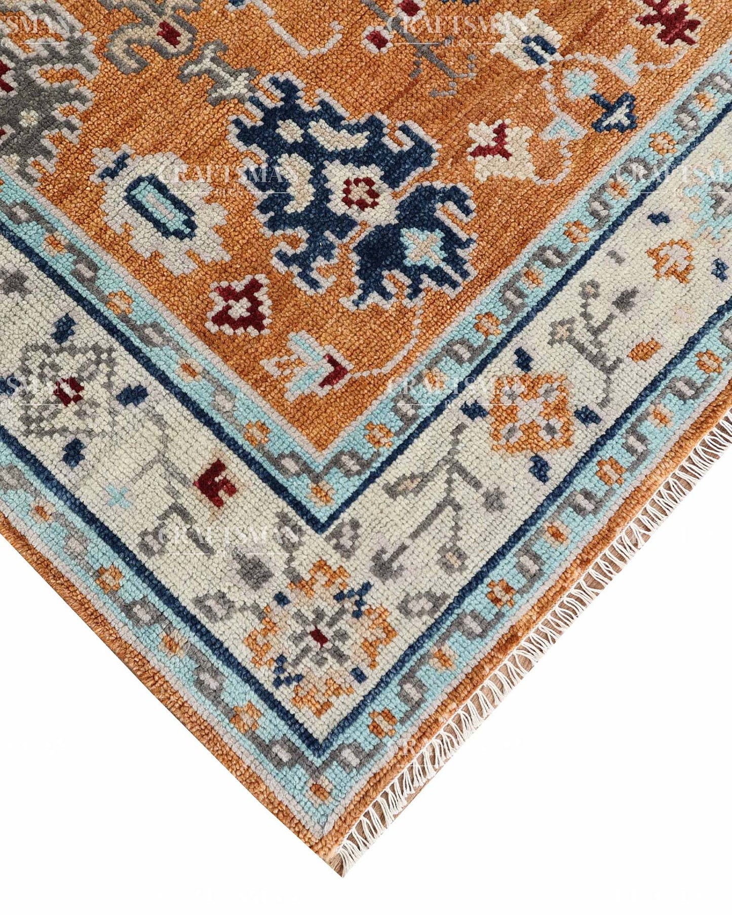 Opalia Wool Hand-Knotted Oushak-Inspired Rug