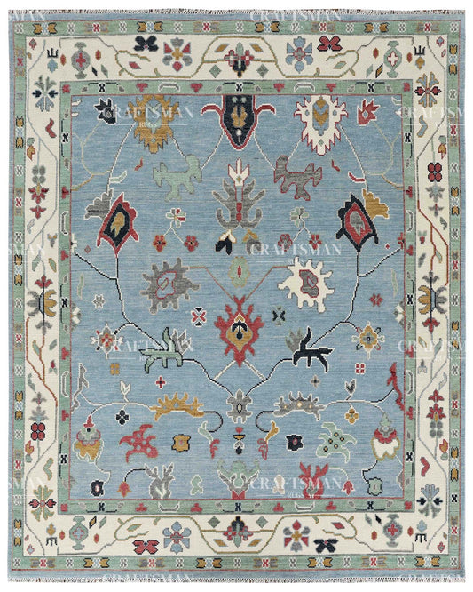 Arzuna Carmina Wool Hand-Knotted Oushak-Inspired Rug