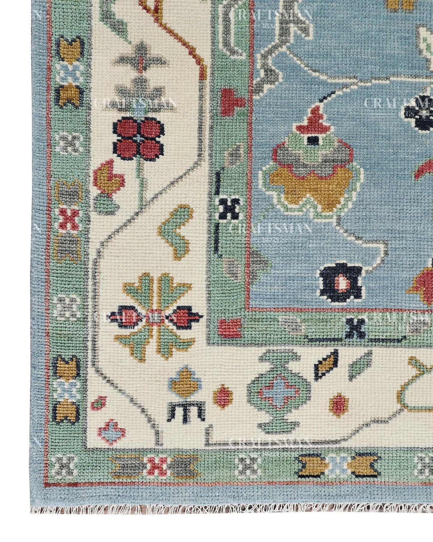 Arzuna Carmina Wool Hand-Knotted Oushak-Inspired Rug