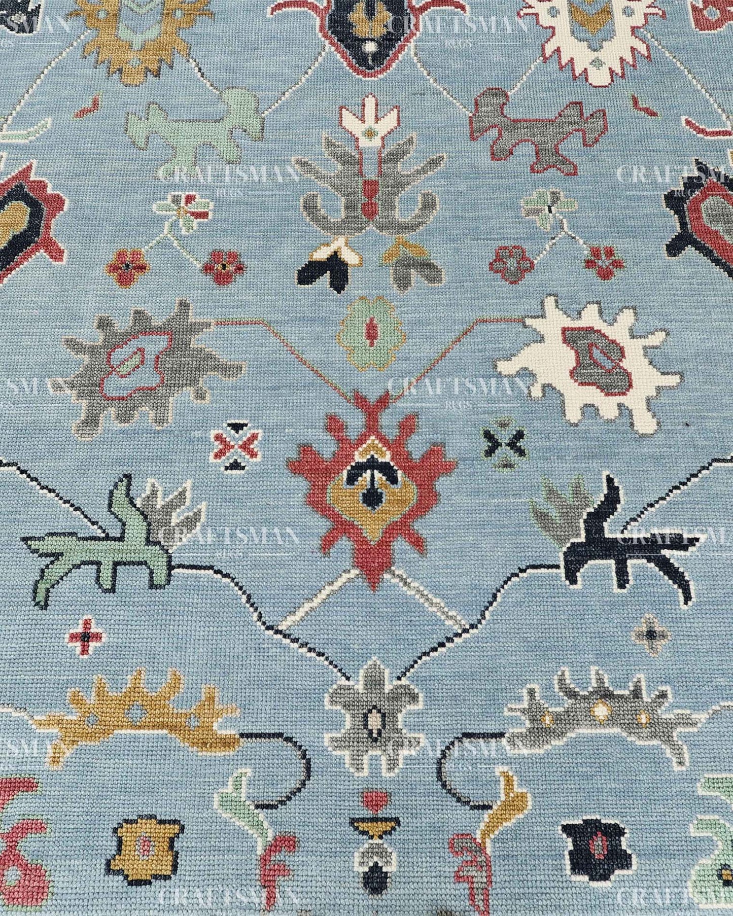 Arzuna Carmina Wool Hand-Knotted Oushak-Inspired Rug