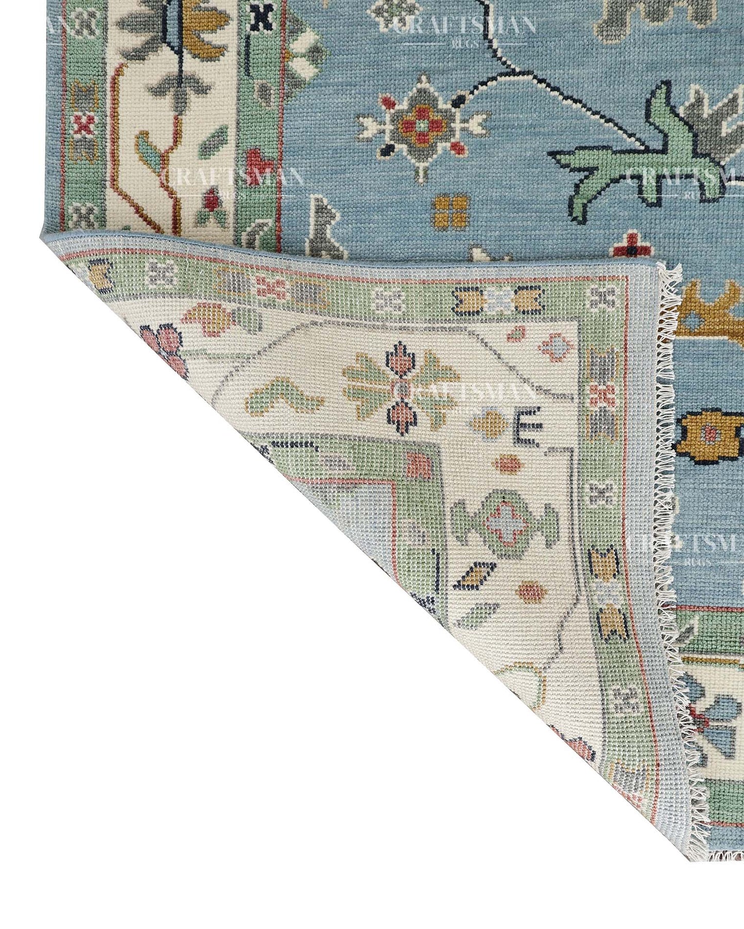 Arzuna Carmina Wool Hand-Knotted Oushak-Inspired Rug