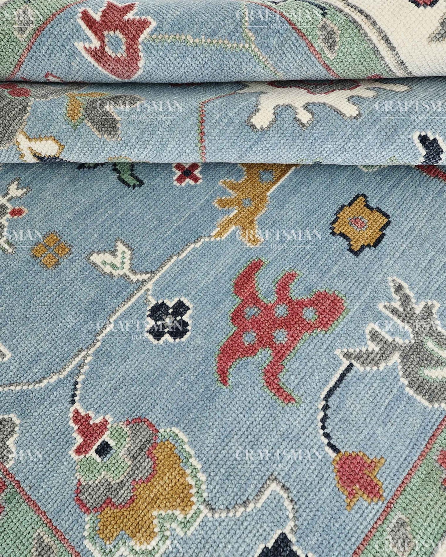 Arzuna Carmina Wool Hand-Knotted Oushak-Inspired Rug