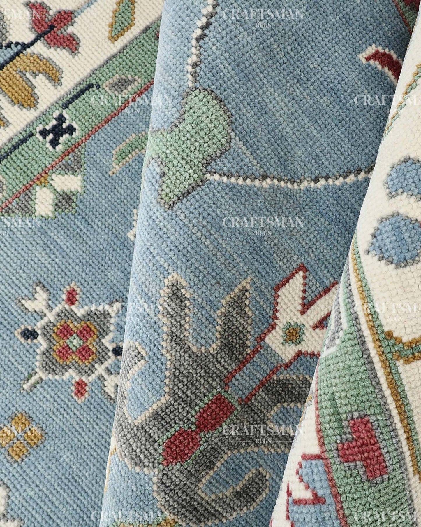 Arzuna Carmina Wool Hand-Knotted Oushak-Inspired Rug