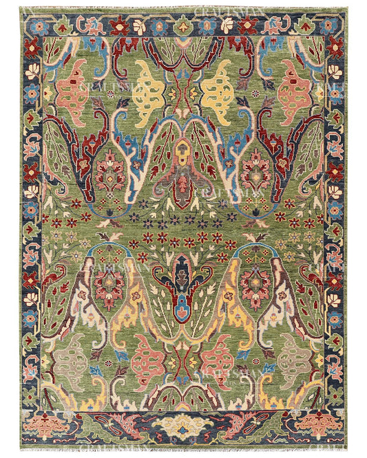Carmina Wool Hand-Knotted Oushak-Inspired Rug