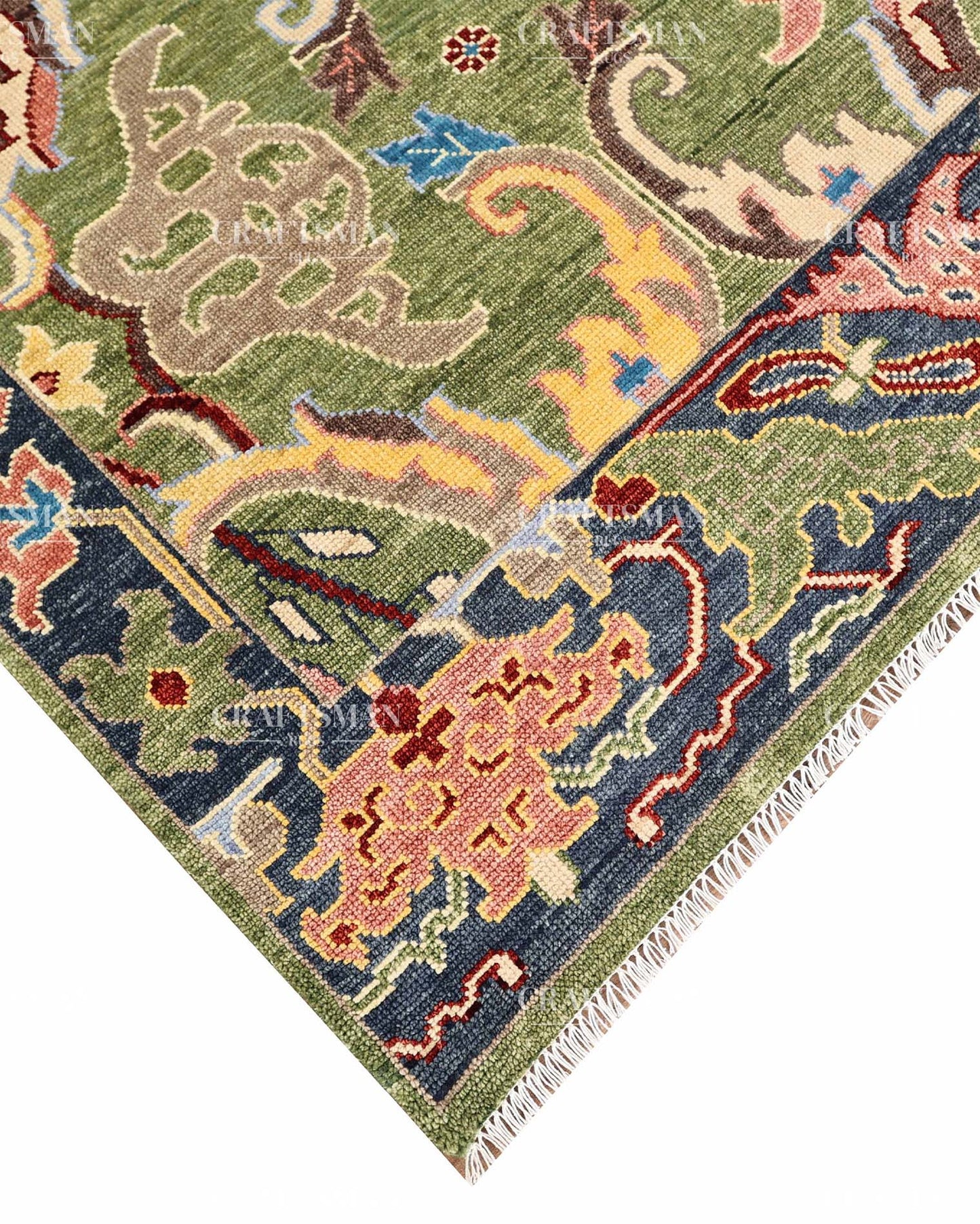 Carmina Wool Hand-Knotted Oushak-Inspired Rug