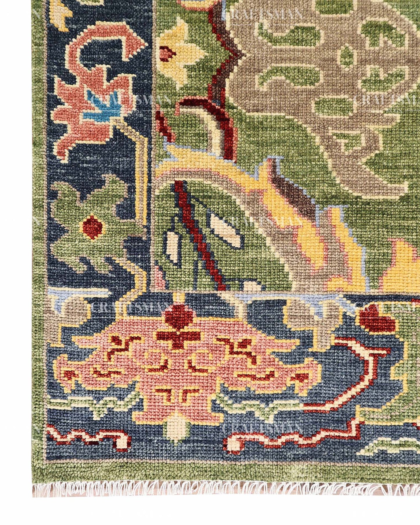 Carmina Wool Hand-Knotted Oushak-Inspired Rug