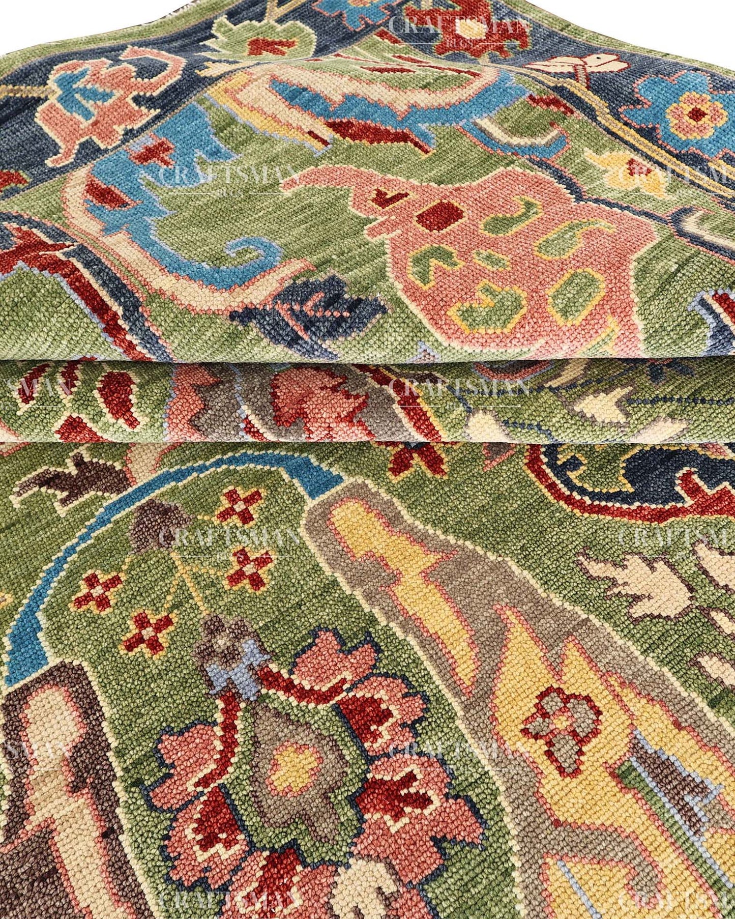 Carmina Wool Hand-Knotted Oushak-Inspired Rug