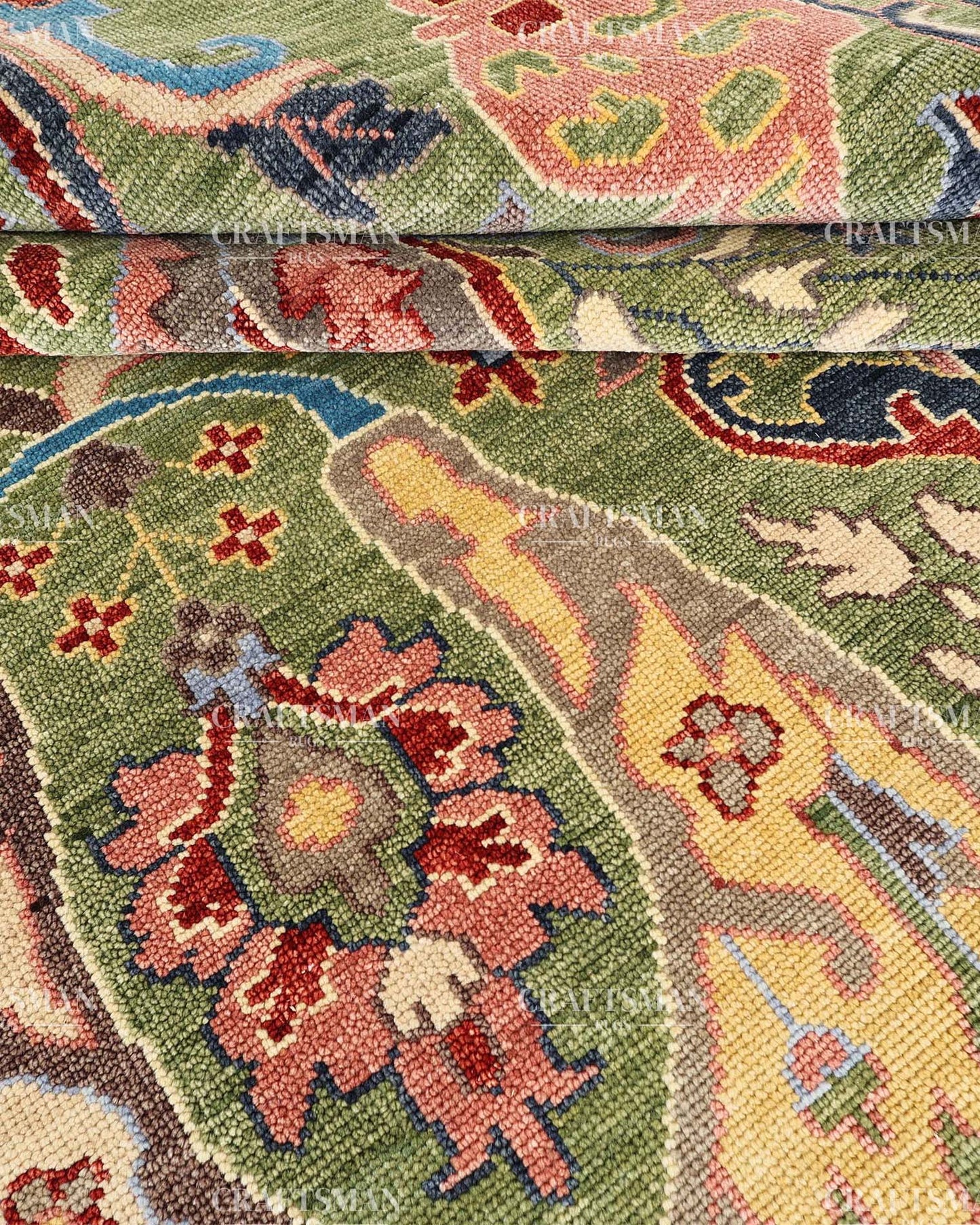 Carmina Wool Hand-Knotted Oushak-Inspired Rug