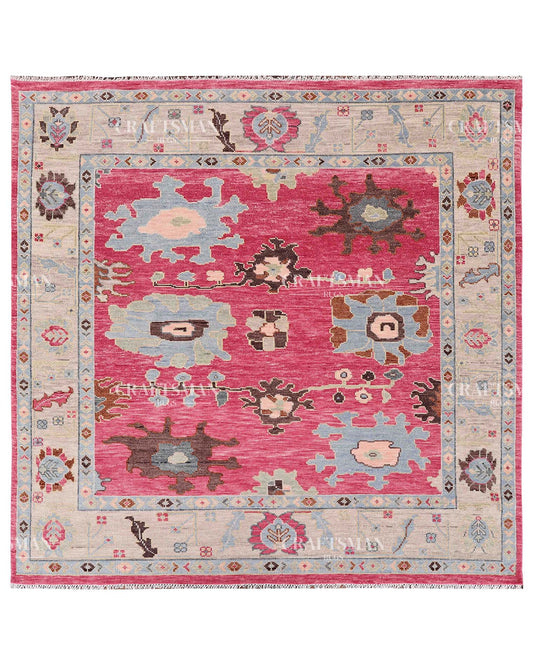 Zeyra Wool Hand-Knotted Oushak-Inspired Rug