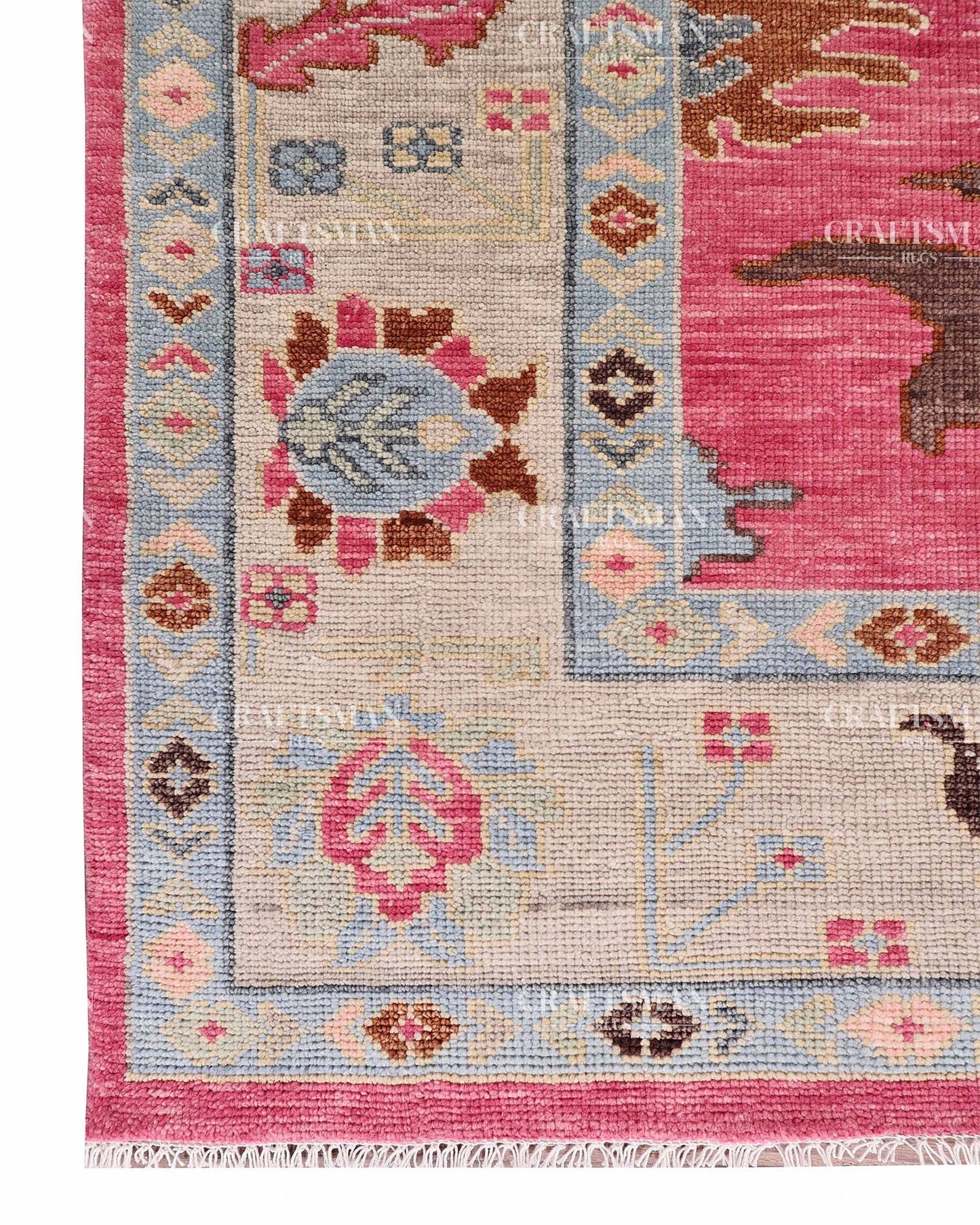 Zeyra Wool Hand-Knotted Oushak-Inspired Rug