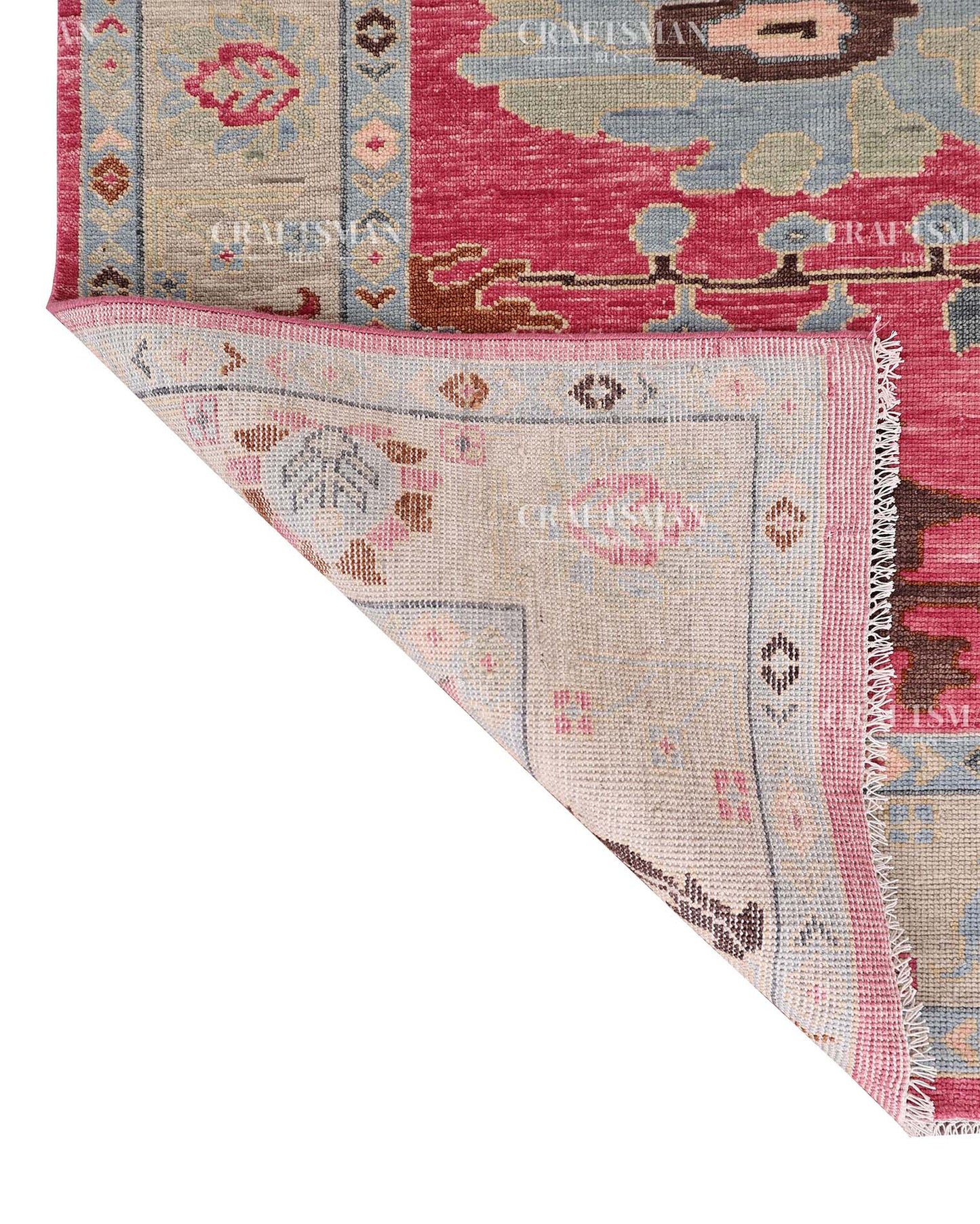 Zeyra Wool Hand-Knotted Oushak-Inspired Rug