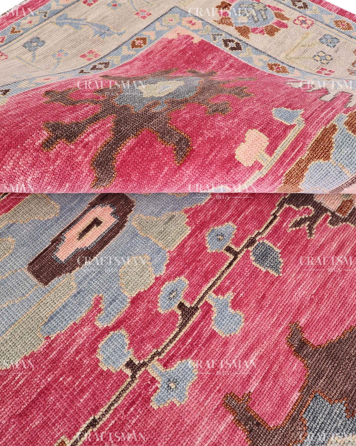 Zeyra Wool Hand-Knotted Oushak-Inspired Rug