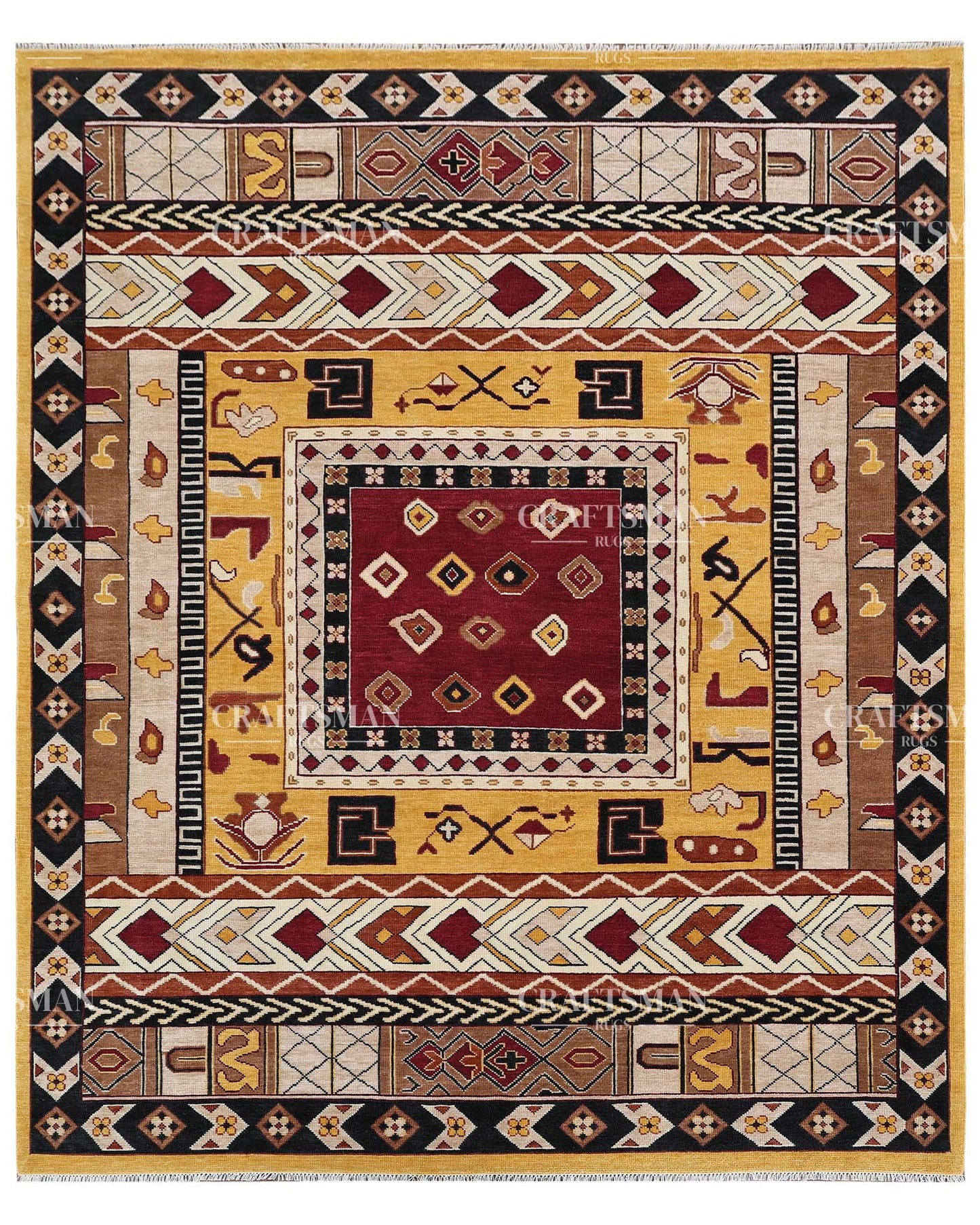 Kalyra Wool Hand-Knotted Oushak-Inspired Rug