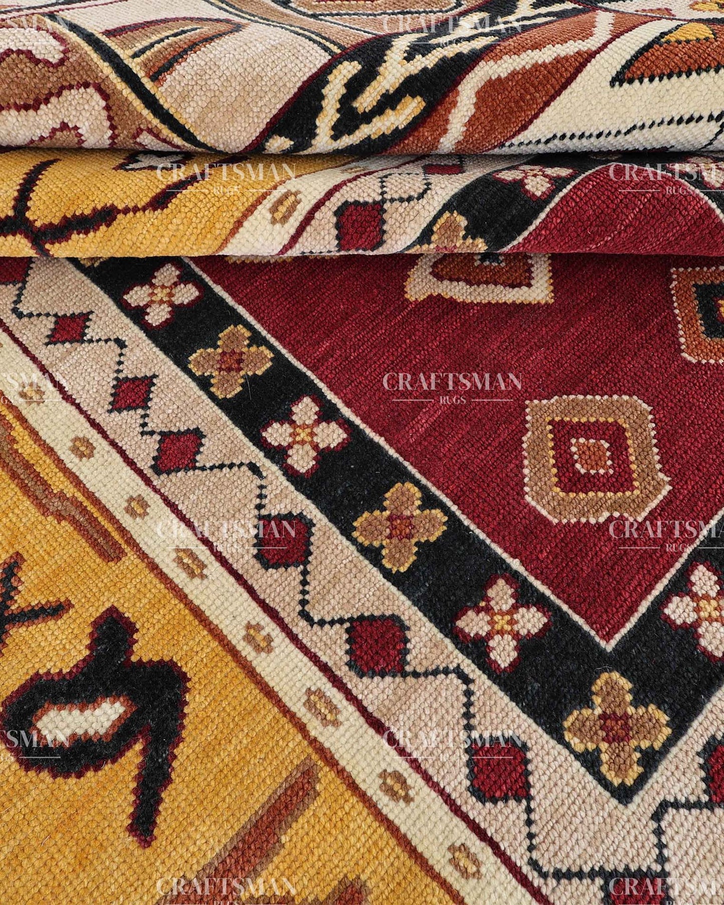 Kalyra Wool Hand-Knotted Oushak-Inspired Rug