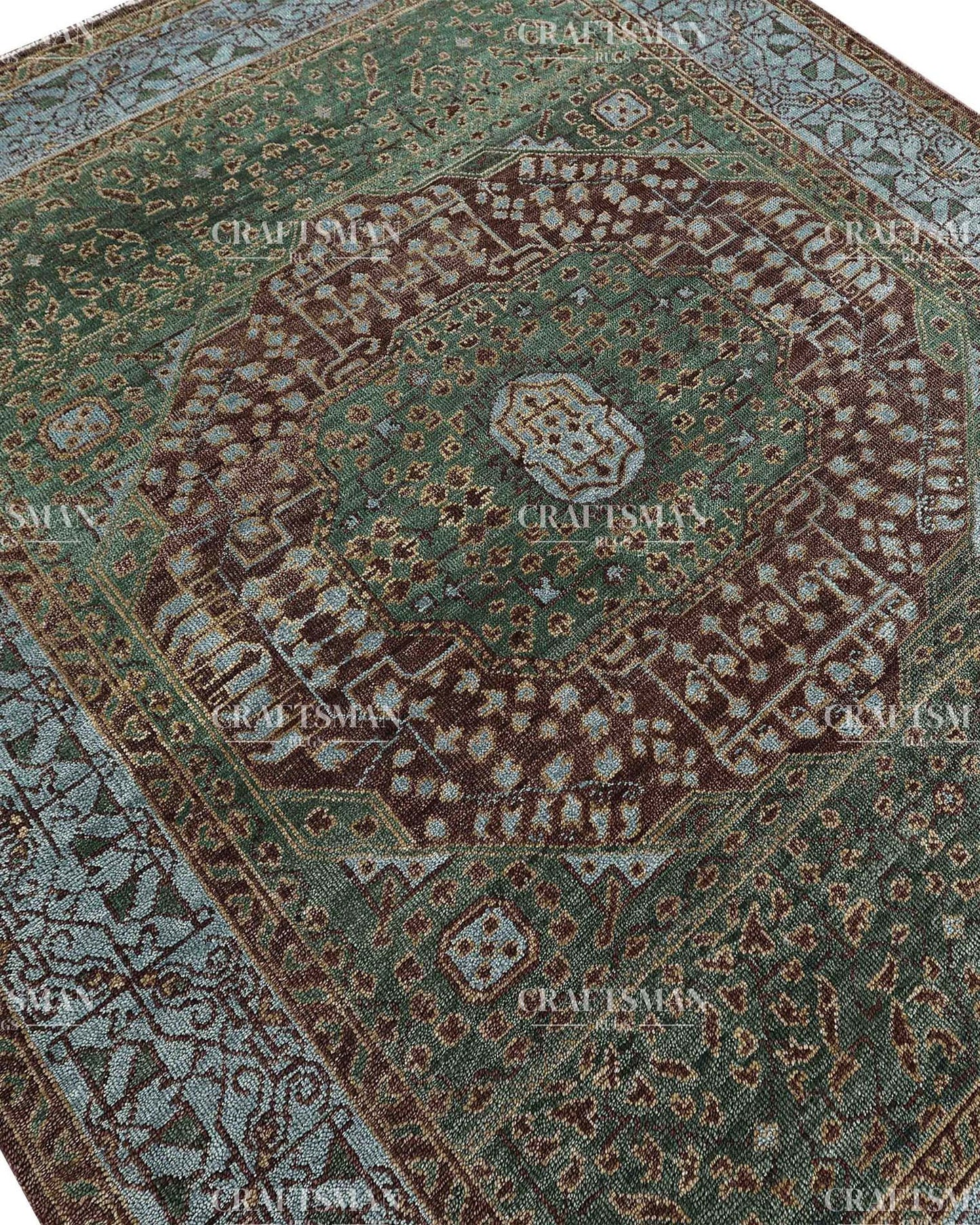 Safira Wool Hand-Knotted Oushak-Inspired Rug