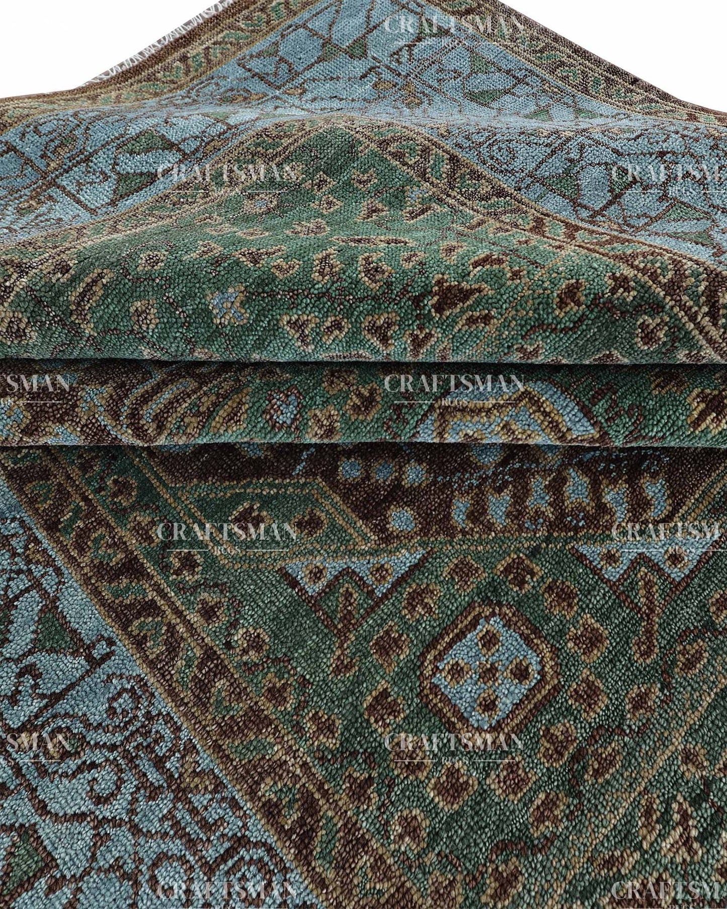 Safira Wool Hand-Knotted Oushak-Inspired Rug
