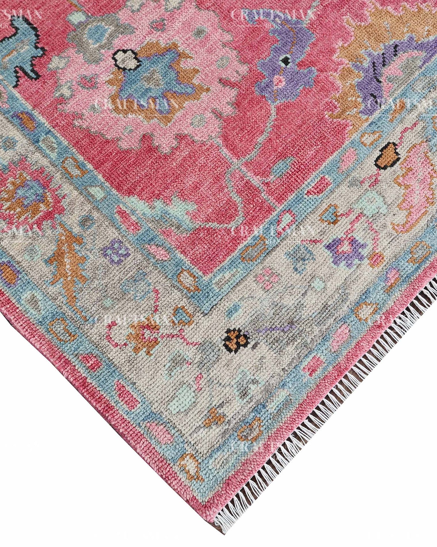 Auraya Wool Hand-Knotted Oushak-Inspired Rug