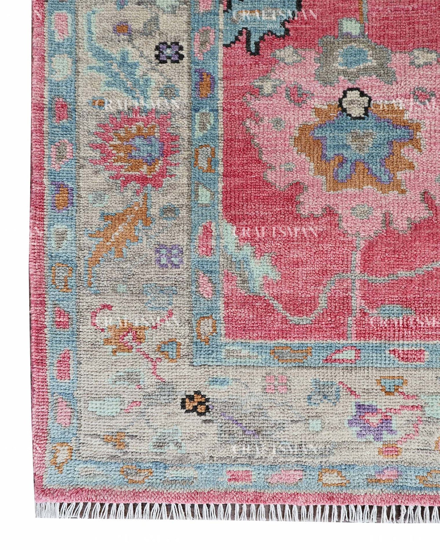 Auraya Wool Hand-Knotted Oushak-Inspired Rug