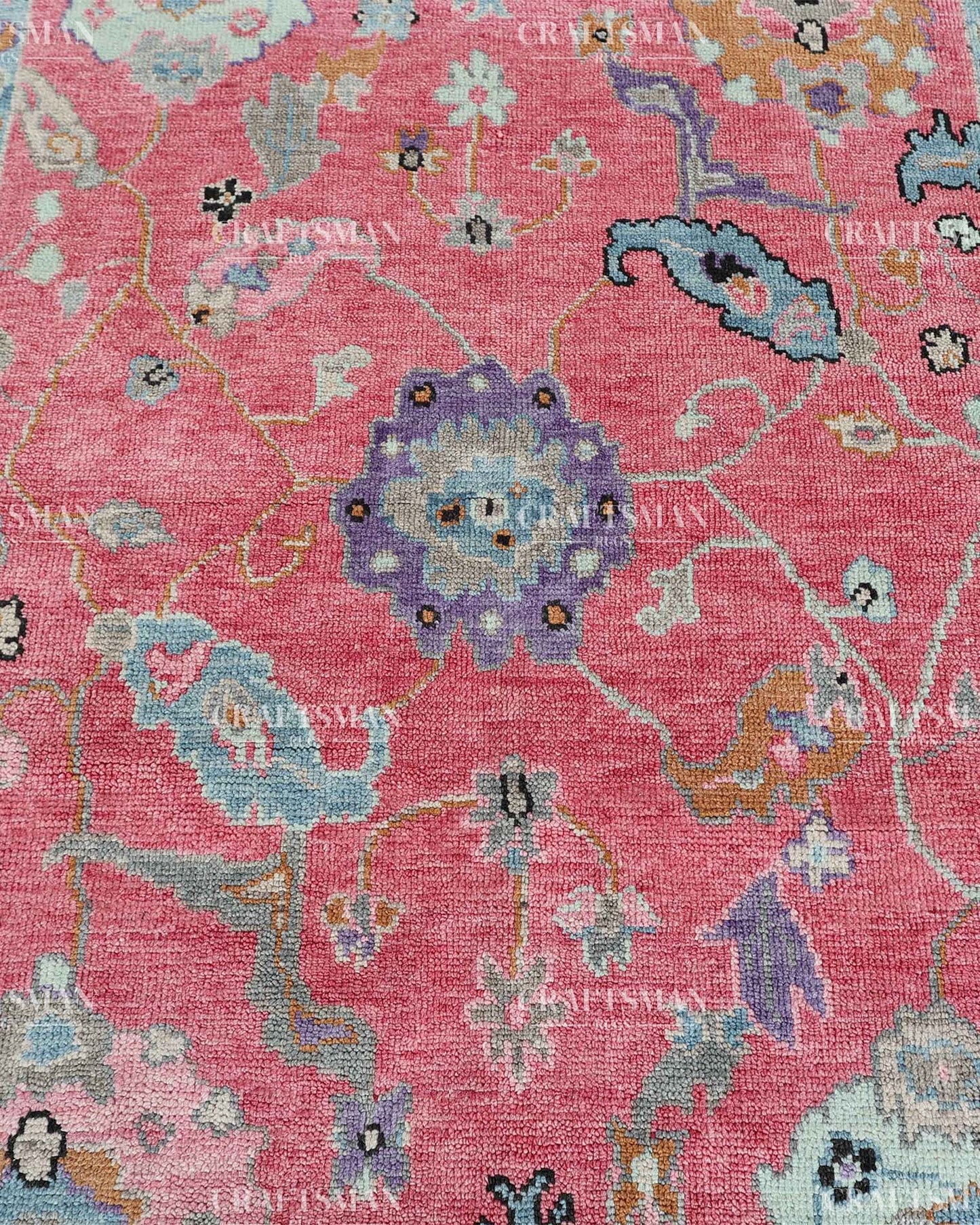 Auraya Wool Hand-Knotted Oushak-Inspired Rug