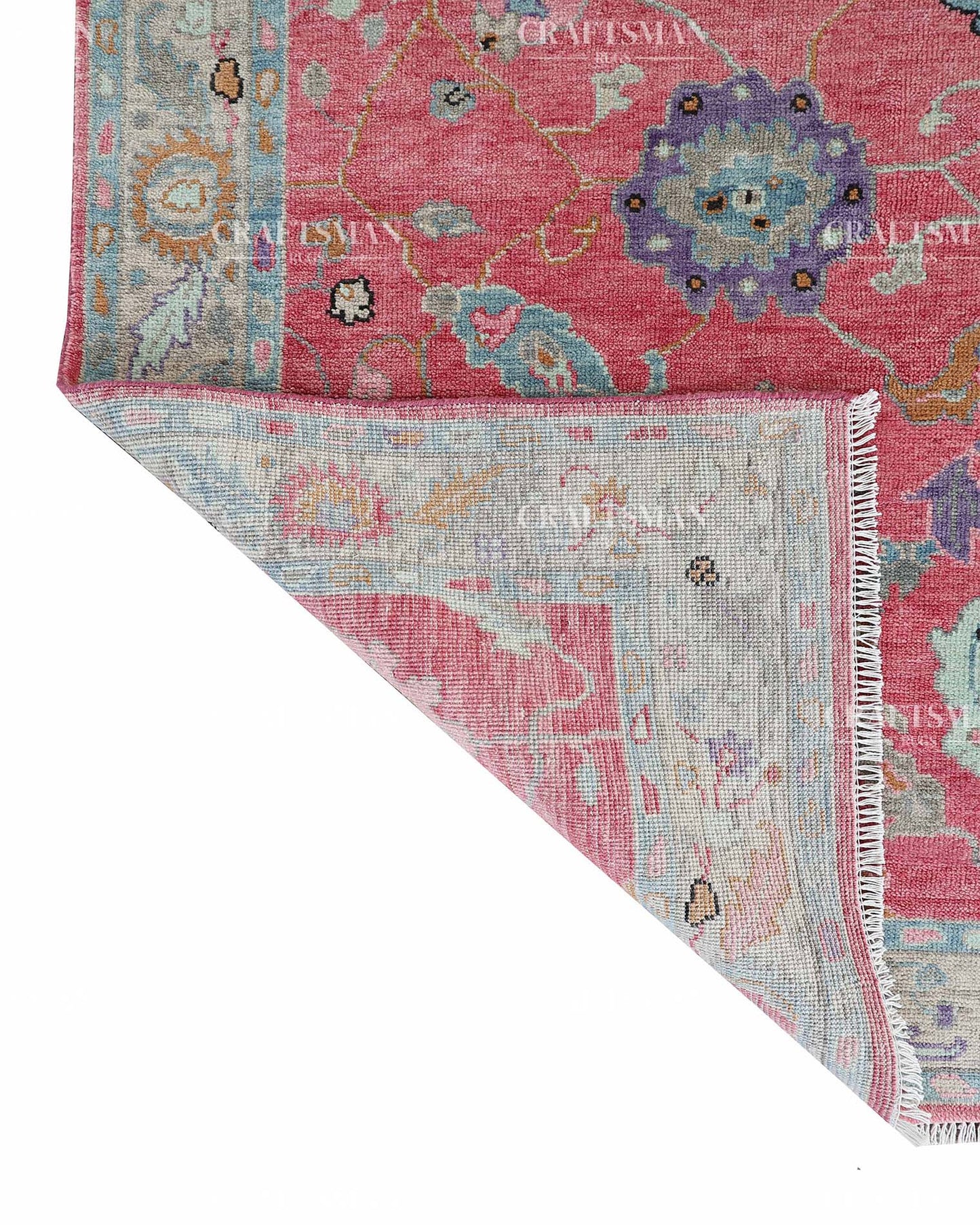 Auraya Wool Hand-Knotted Oushak-Inspired Rug