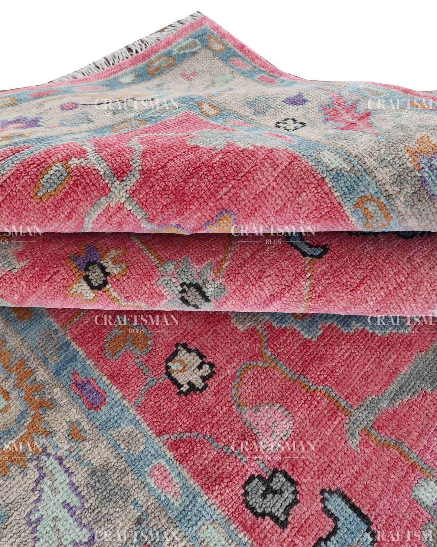 Auraya Wool Hand-Knotted Oushak-Inspired Rug