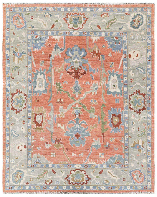 Zephra Wool Hand-Knotted Oushak-Inspired Rug