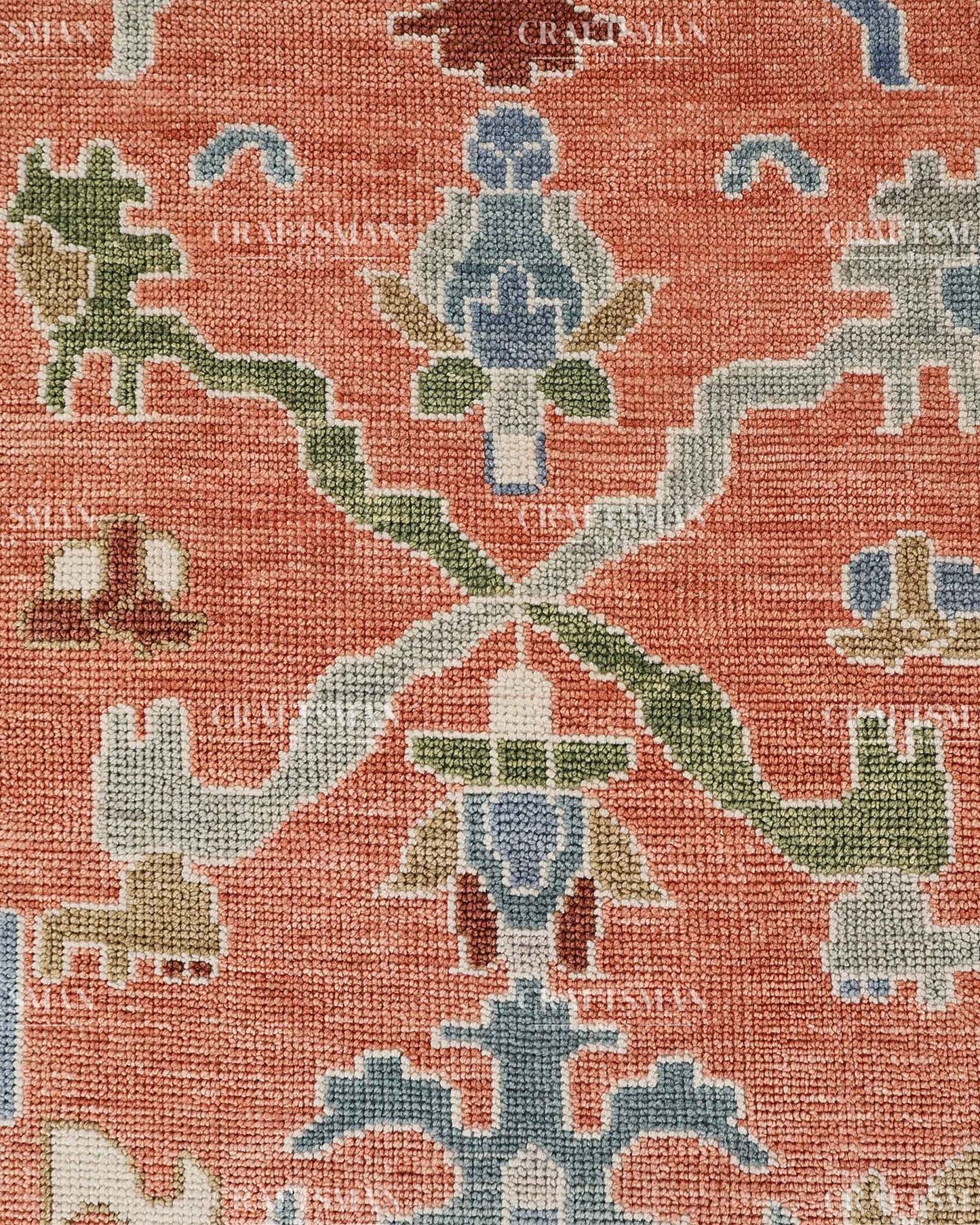 Zephra Wool Hand-Knotted Oushak-Inspired Rug