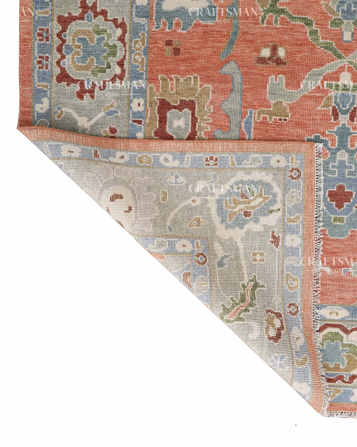 Zephra Wool Hand-Knotted Oushak-Inspired Rug
