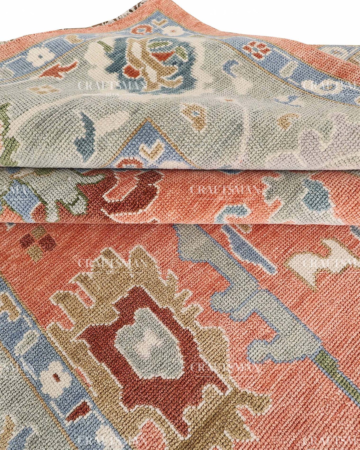 Zephra Wool Hand-Knotted Oushak-Inspired Rug