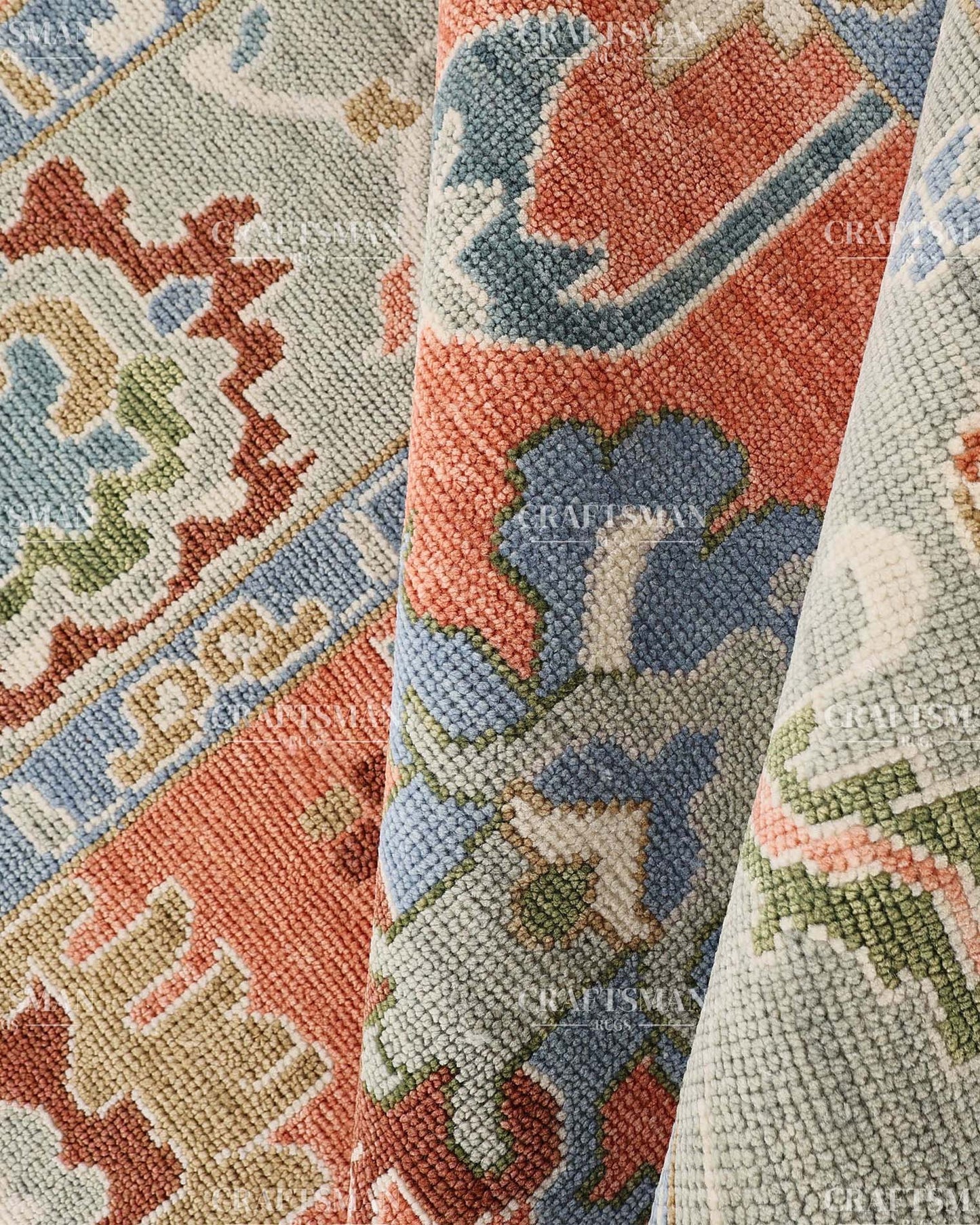 Zephra Wool Hand-Knotted Oushak-Inspired Rug