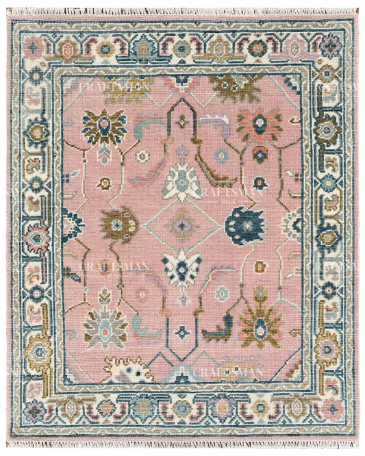 Lyrahn Wool Hand-Knotted Oushak-Inspired Rug
