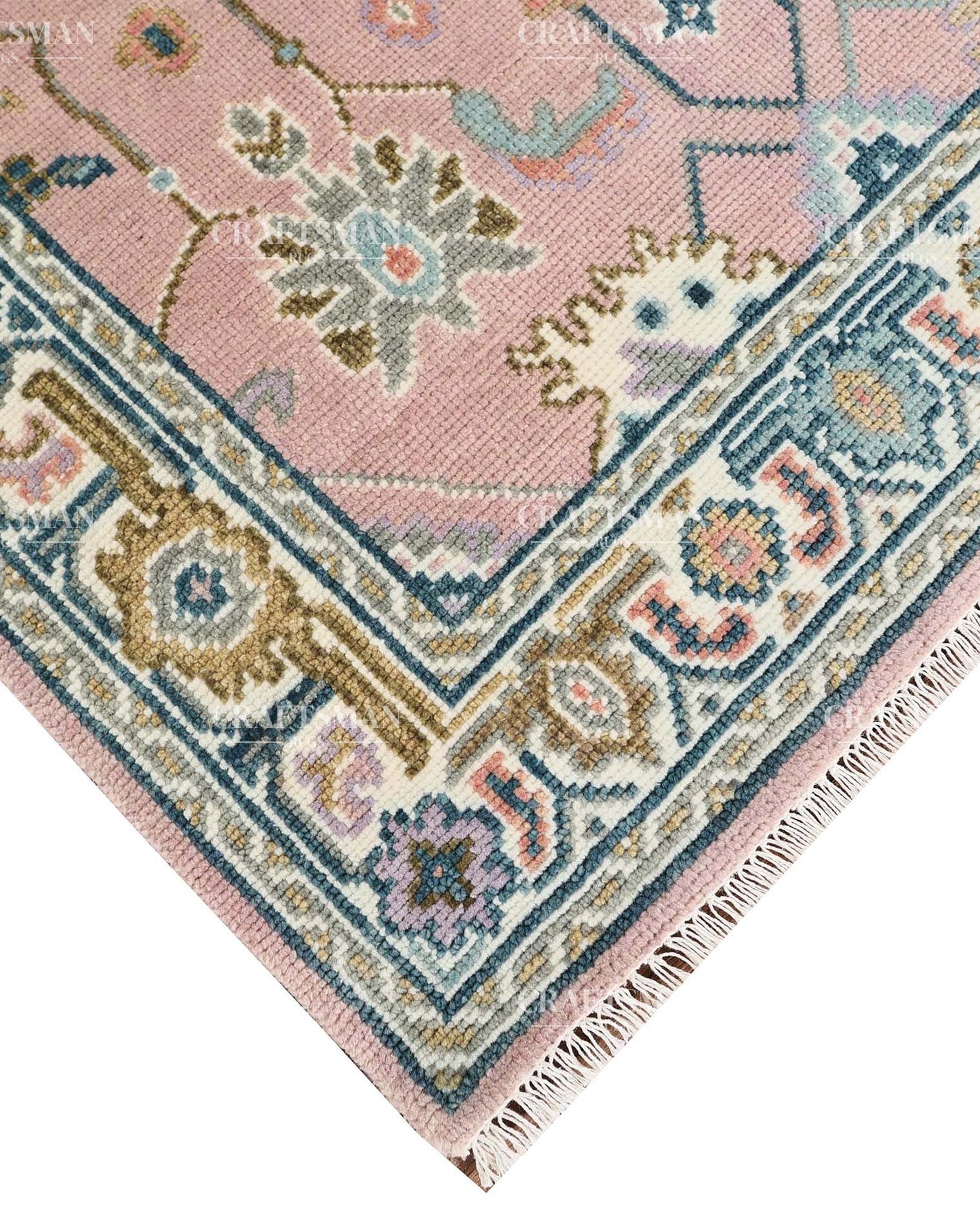 Lyrahn Wool Hand-Knotted Oushak-Inspired Rug