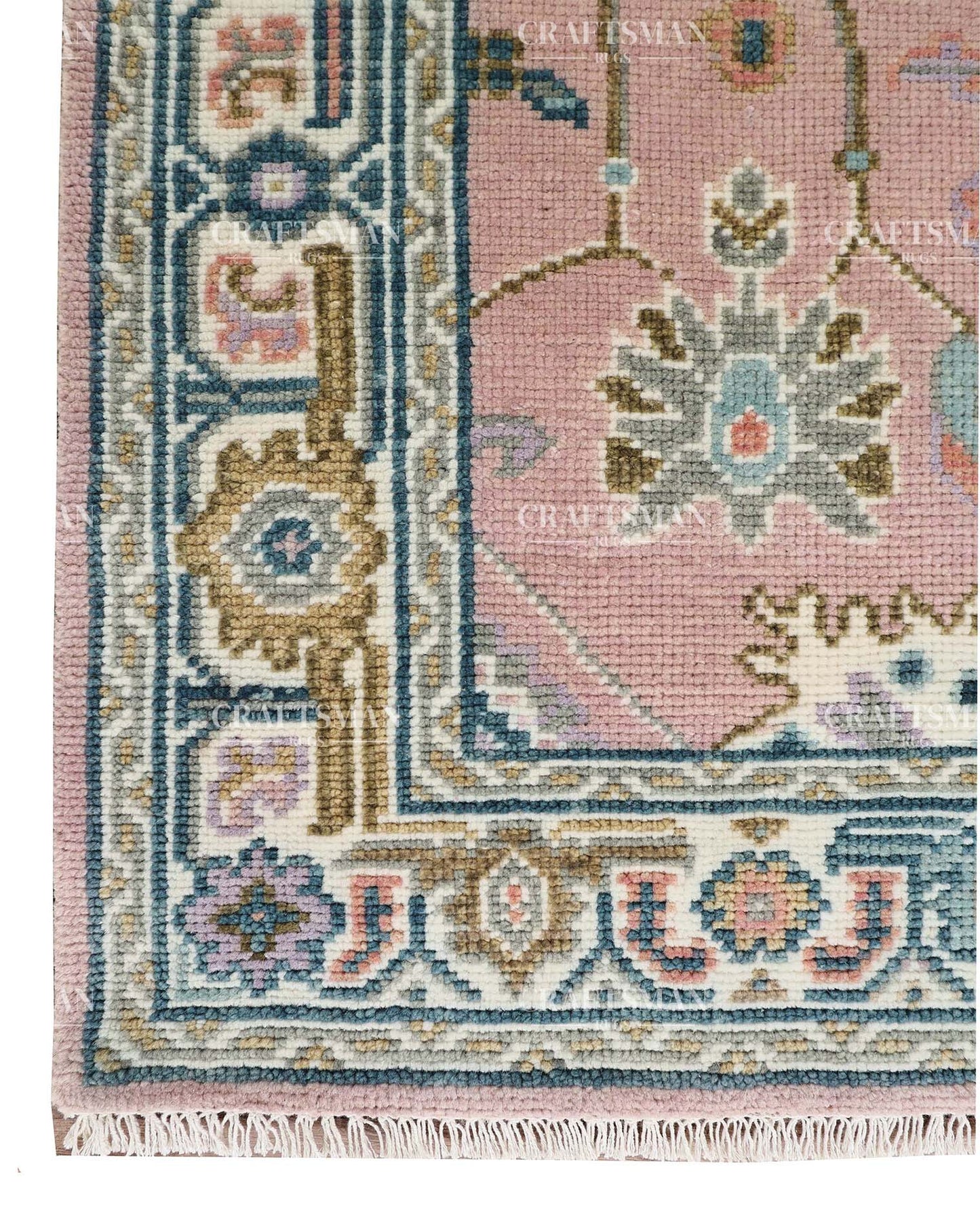 Lyrahn Wool Hand-Knotted Oushak-Inspired Rug