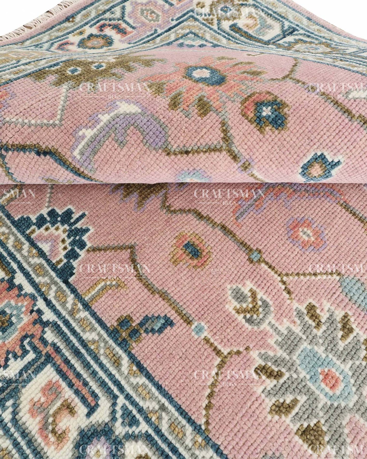 Lyrahn Wool Hand-Knotted Oushak-Inspired Rug