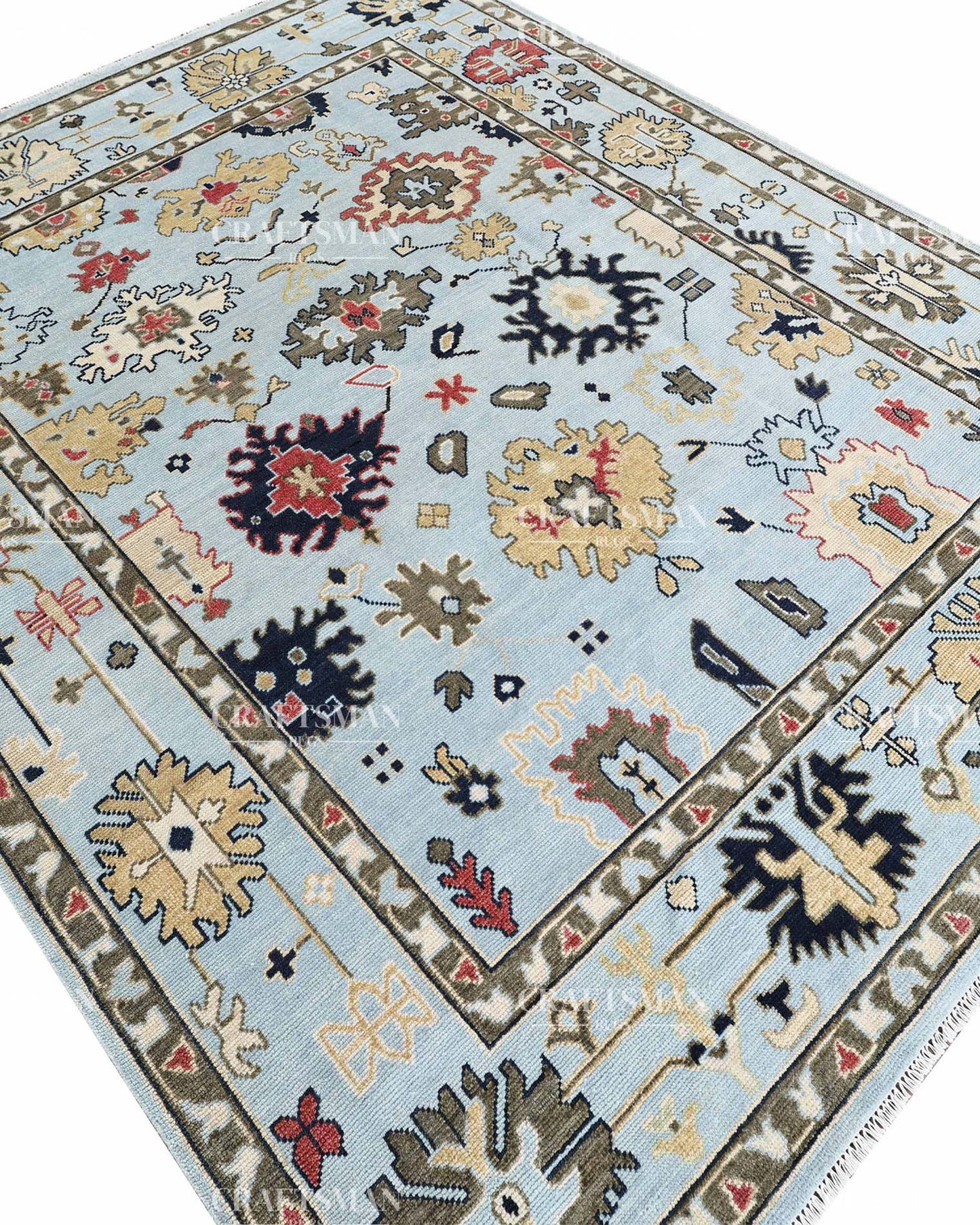 Oraya Wool Hand-Knotted Oushak-Inspired Rug