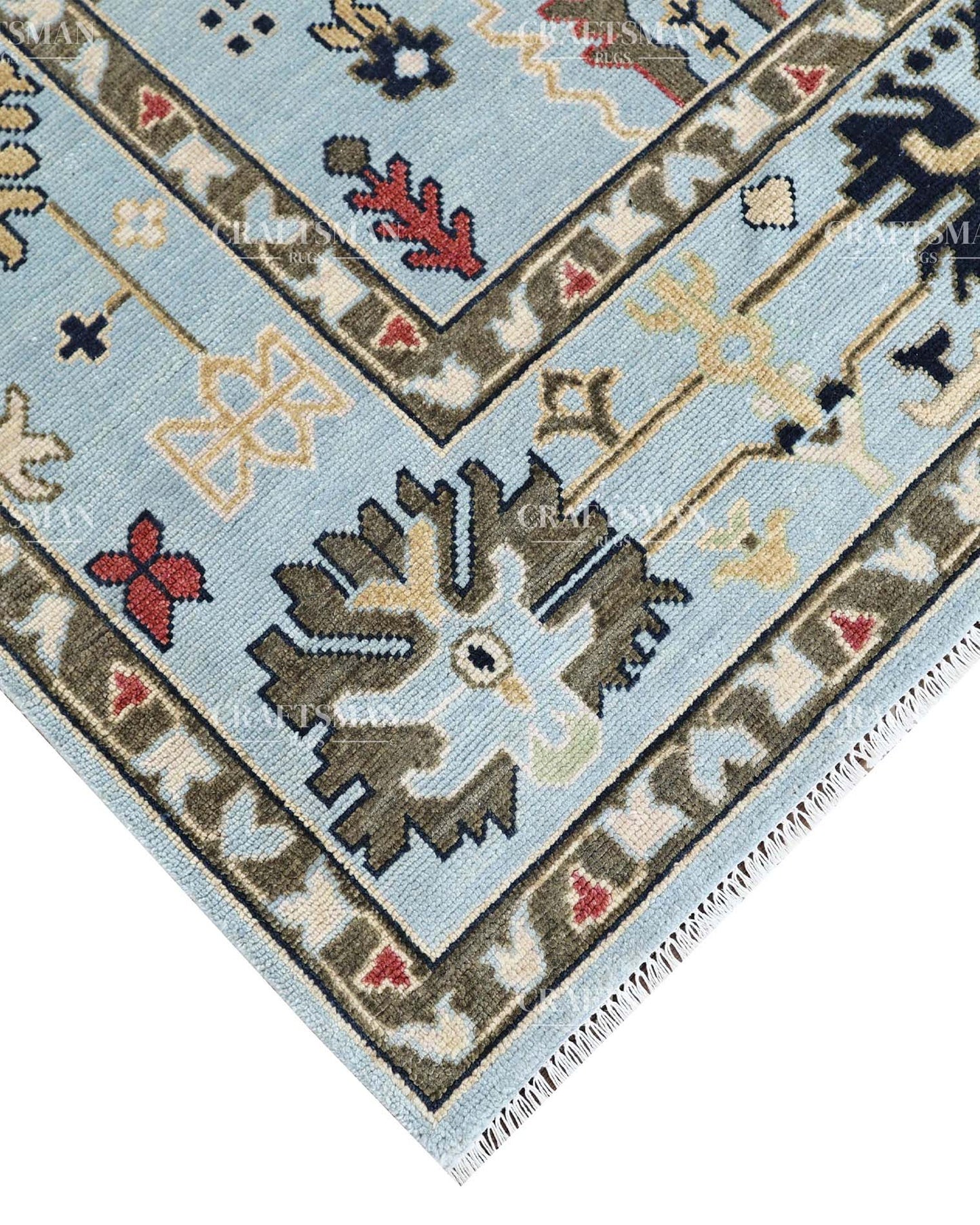 Oraya Wool Hand-Knotted Oushak-Inspired Rug