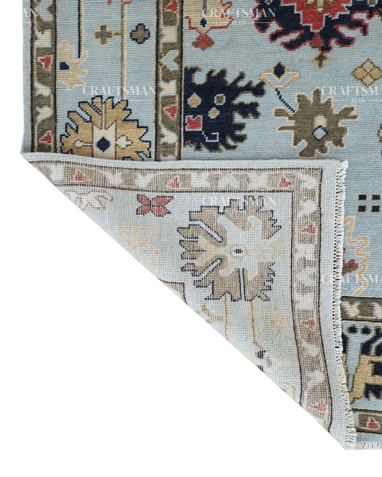 Oraya Wool Hand-Knotted Oushak-Inspired Rug