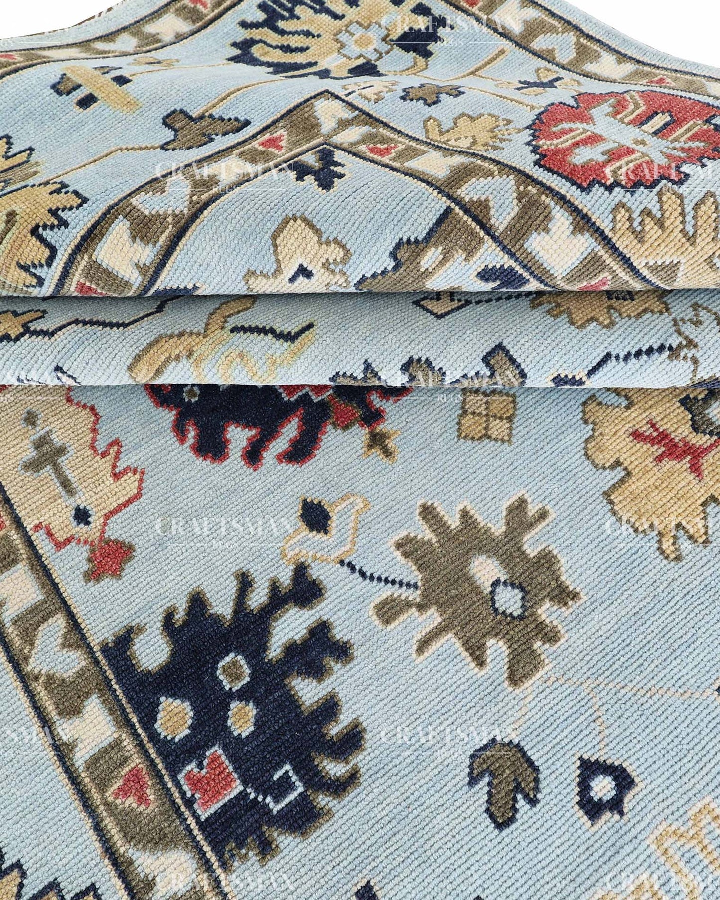 Oraya Wool Hand-Knotted Oushak-Inspired Rug