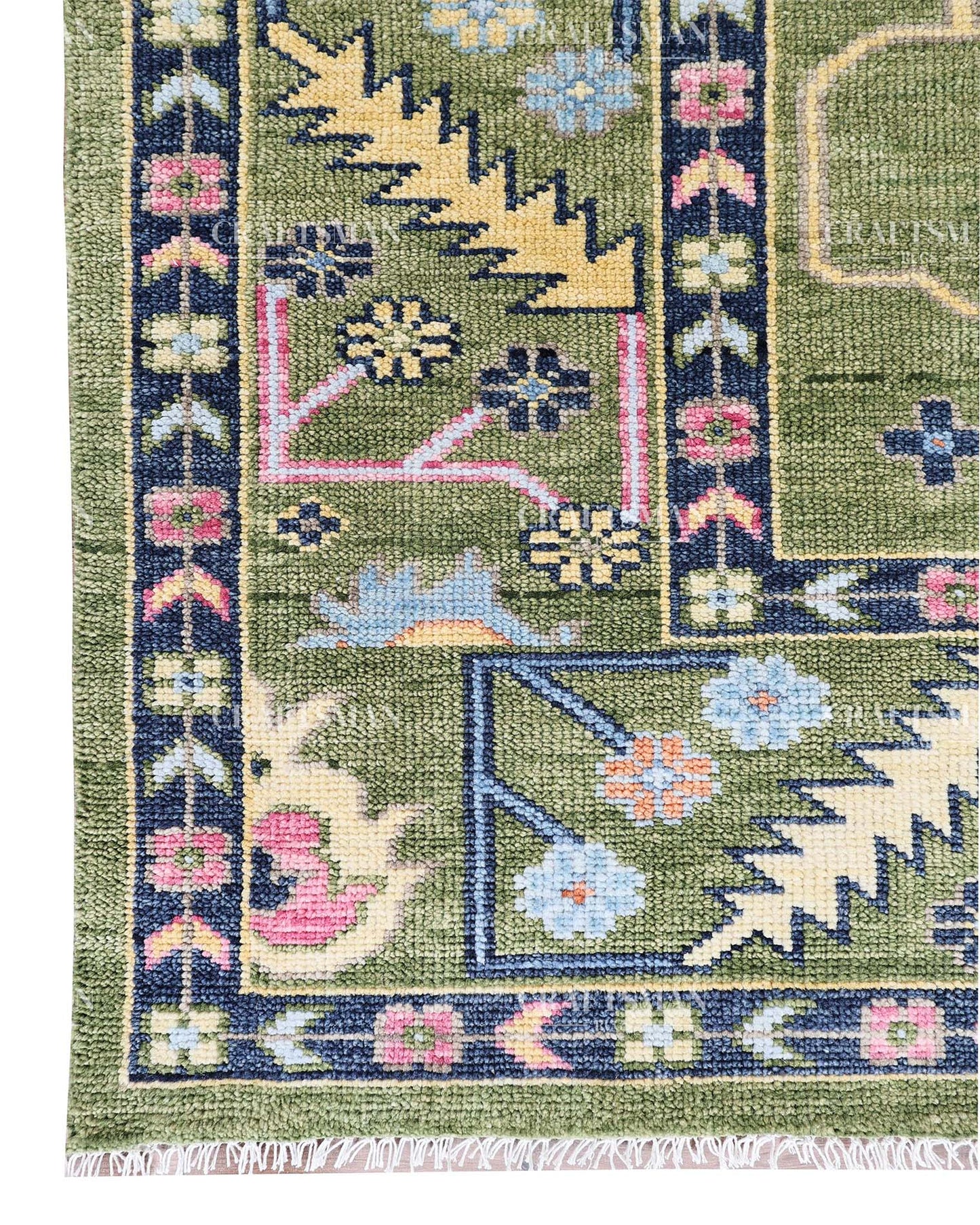 Lioren Wool Hand-Knotted Oushak-Inspired Rug