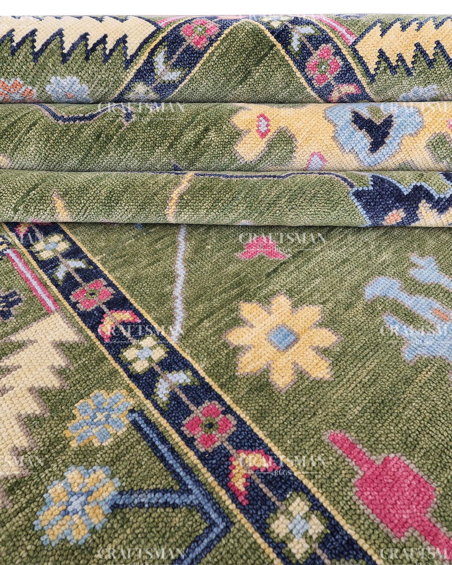 Lioren Wool Hand-Knotted Oushak-Inspired Rug