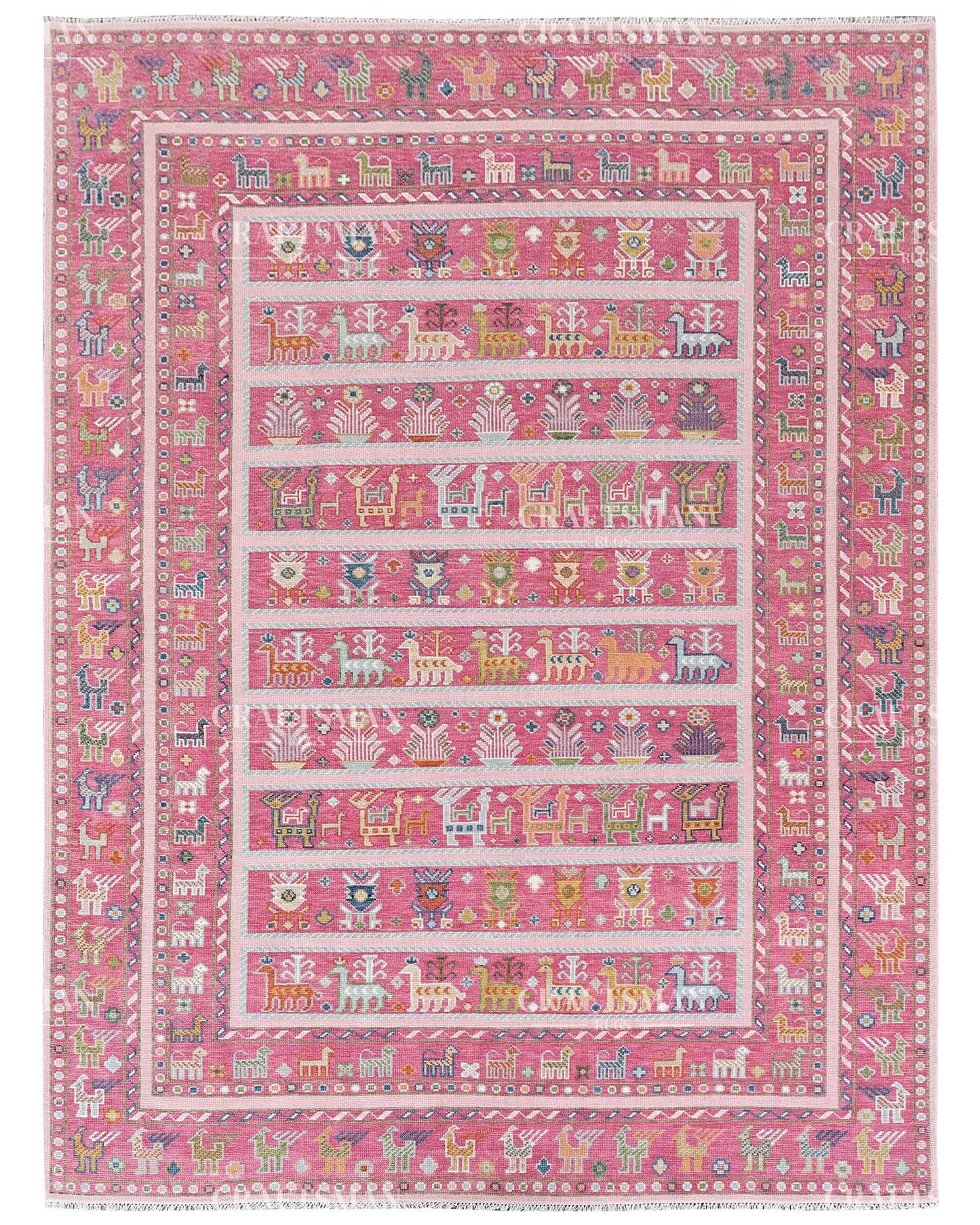 Drevan Wool Hand-Knotted Oushak-Inspired Rug