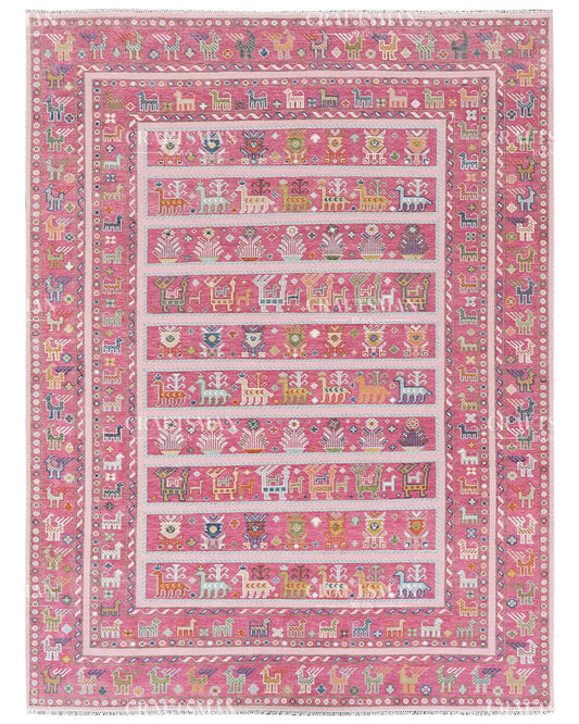 Drevan Wool Hand-Knotted Oushak-Inspired Rug