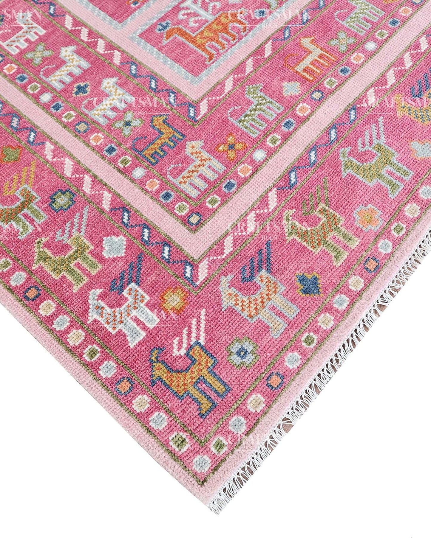 Drevan Wool Hand-Knotted Oushak-Inspired Rug