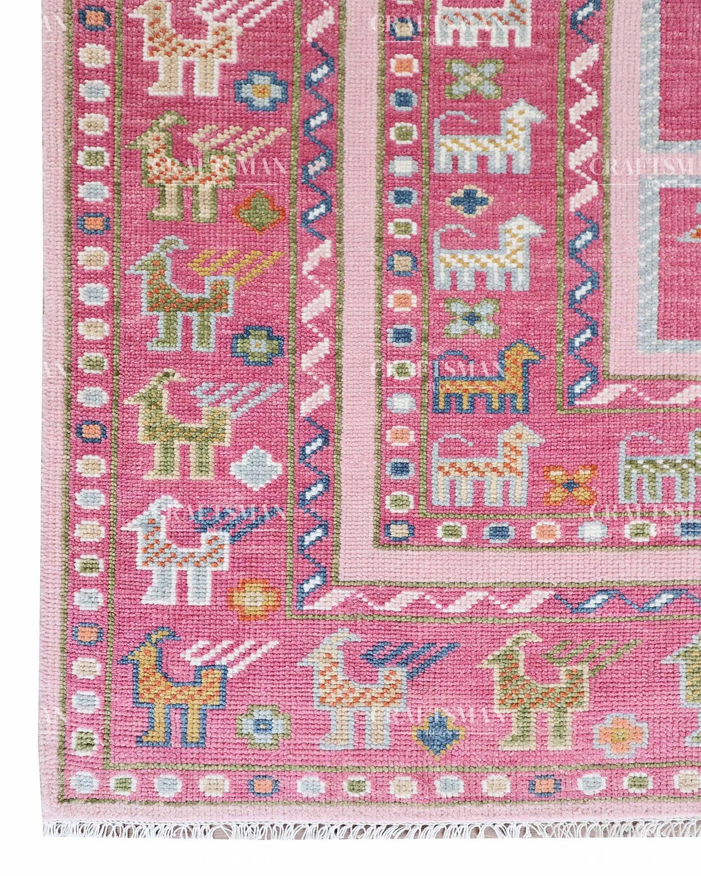 Drevan Wool Hand-Knotted Oushak-Inspired Rug
