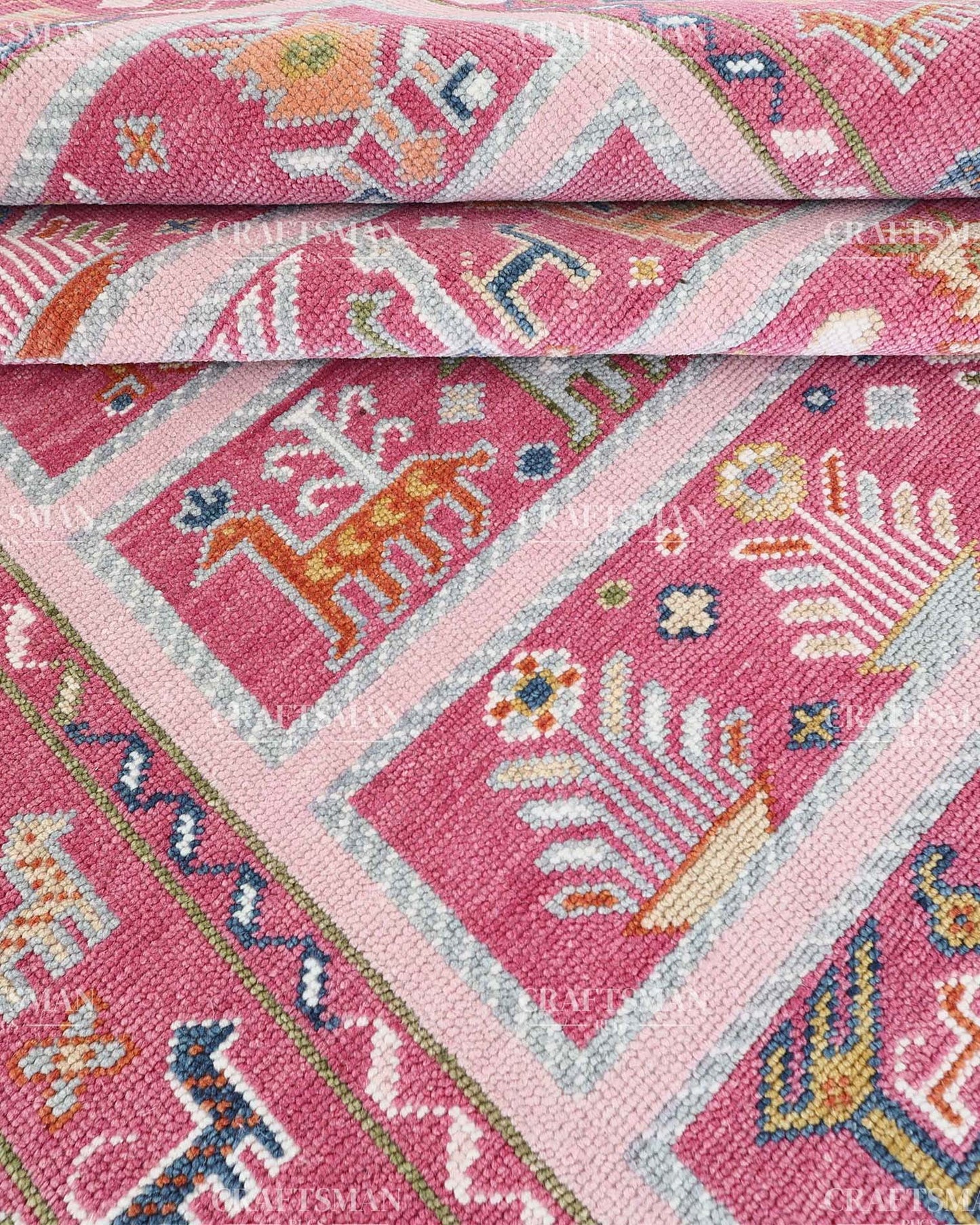 Drevan Wool Hand-Knotted Oushak-Inspired Rug