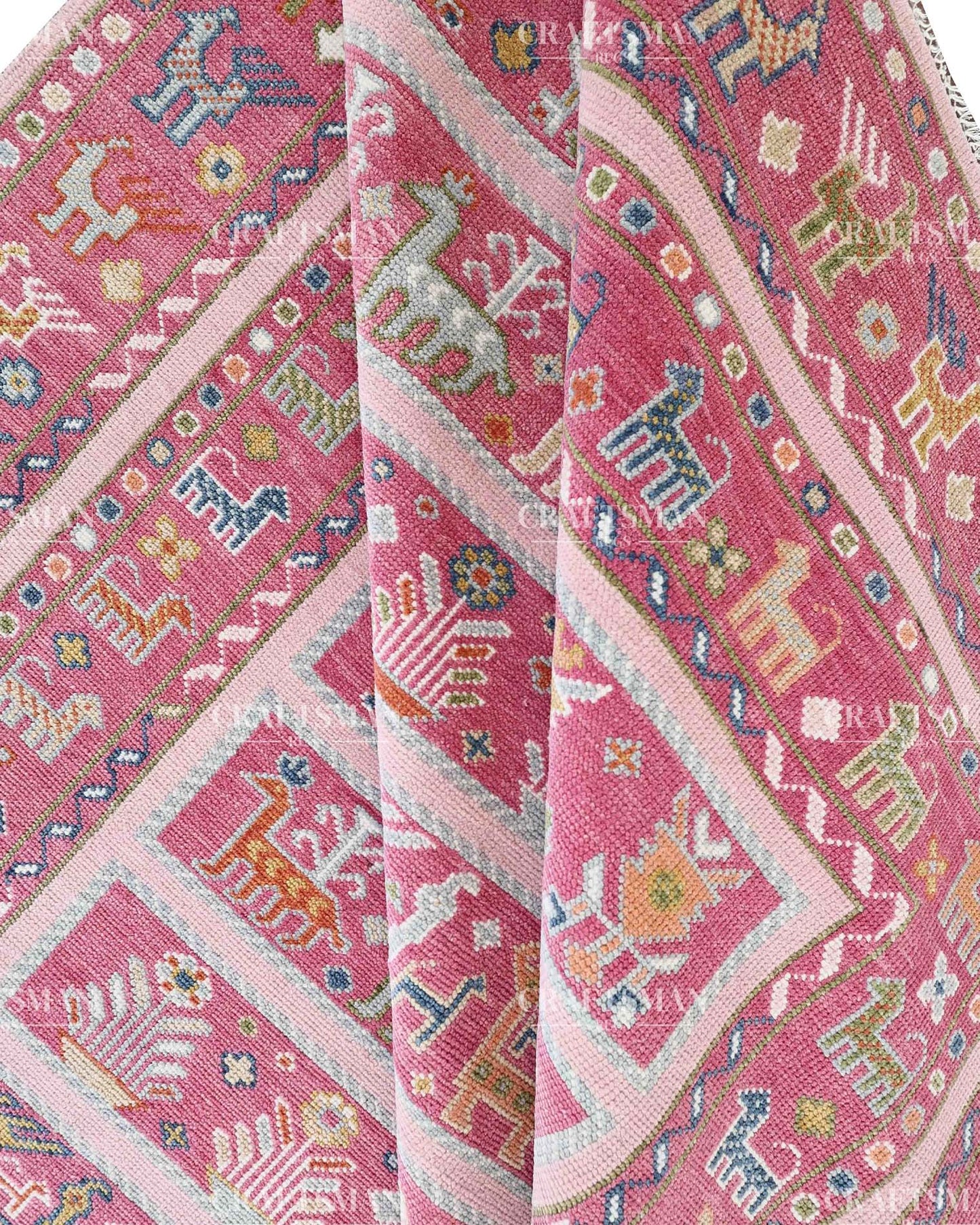 Drevan Wool Hand-Knotted Oushak-Inspired Rug
