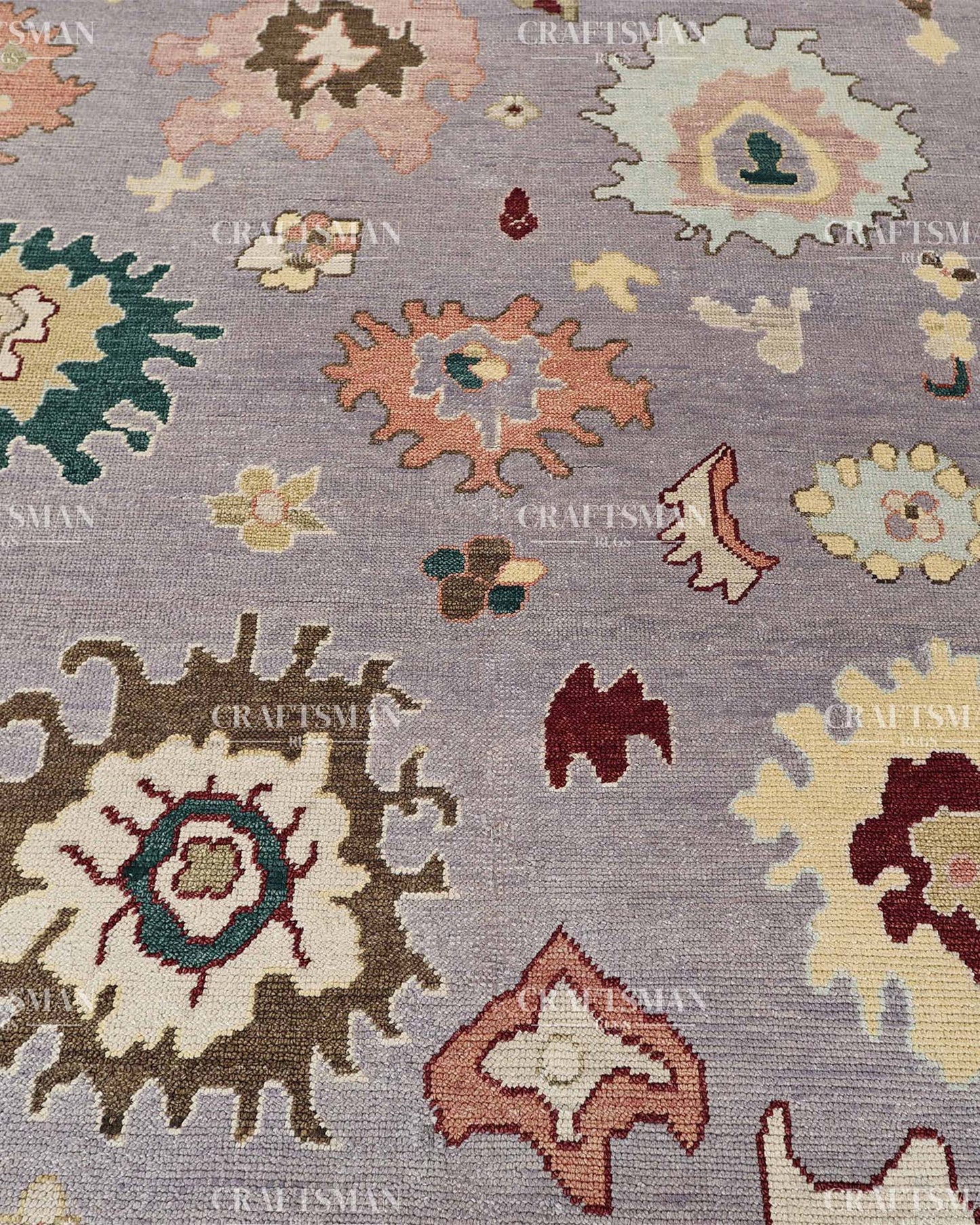 Olyvra Wool Hand-Knotted Oushak-Inspired Rug